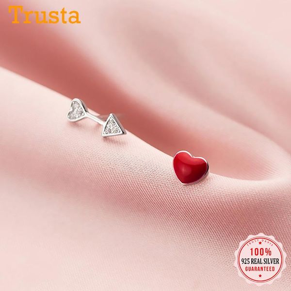 stud trustdavis real 925 sterling silver sweet asymmetric red heart arrow cz earring for women wedding party fine jewelry ds644, Golden;silver
stud trustdavis real 925 sterling silver sweet asymmetric red heart arrow cz earring for women wedding party fine jewelry ds644, Golden;silver