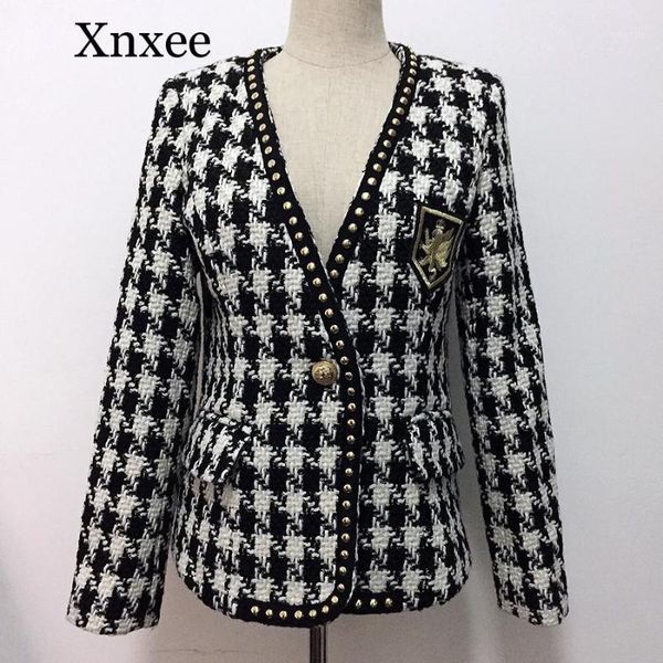 xnxee high street new fashion 2020 designer jacket women single button rivet plaid tweed wool coat jacket1, Black
xnxee high street new fashion 2020 designer jacket women single button rivet plaid tweed wool coat jacket1, Black