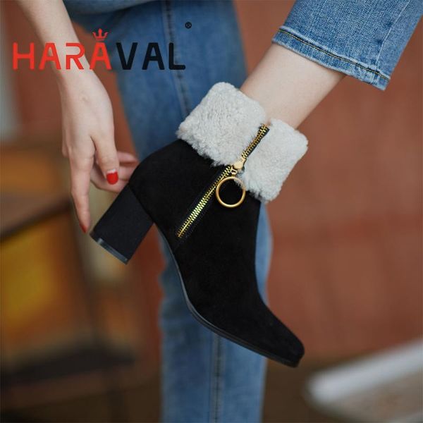 boots haraval 2021 women ankle winter thick bottom high heel snow shoes zipper wool fashion elegant lady footwear solid e154l, Black
boots haraval 2021 women ankle winter thick bottom high heel snow shoes zipper wool fashion elegant lady footwear solid e154l, Black