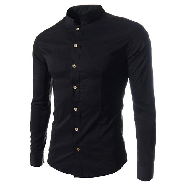 men's casual shirts classic pure color shirt mandarin collar uk fashion 2021 arrival young boys slim fit men clothes long sleeve ship, White;black
men's casual shirts classic pure color shirt mandarin collar uk fashion 2021 arrival young boys slim fit men clothes long sleeve ship, White;black