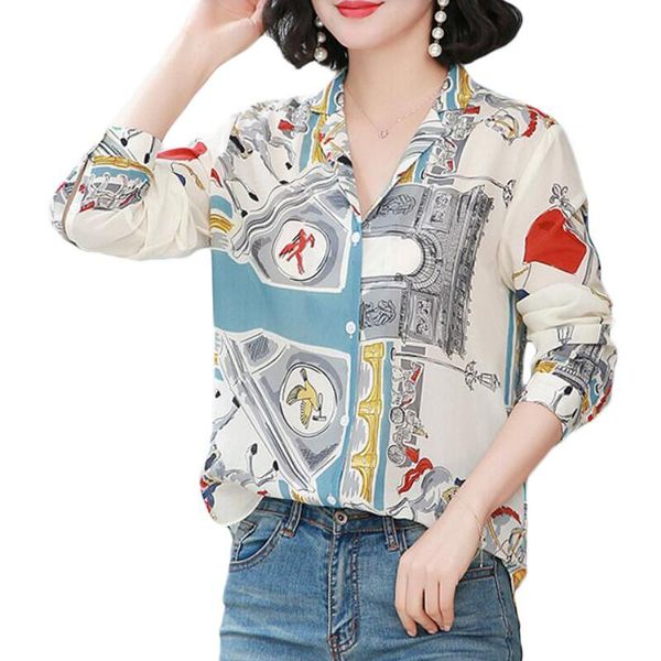 vintage print women chiffon blouse long sleeve notched collar loose shirt women korean plus size blouses blusas mujer, White
vintage print women chiffon blouse long sleeve notched collar loose shirt women korean plus size blouses blusas mujer, White
