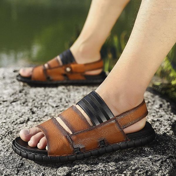 sandals 2021 men leather summer classic shoes breathable soft roman comfortable walking footwear beach1, Black
sandals 2021 men leather summer classic shoes breathable soft roman comfortable walking footwear beach1, Black