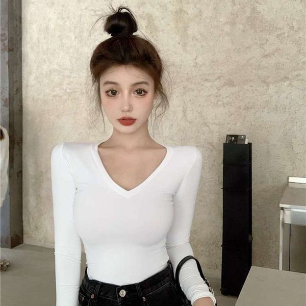 fit wind women's v-neck t-shirt white slim early autumn tight long sleeve bottoming shirt 2020 new thin sunscreen top, Black;gray
fit wind women's v-neck t-shirt white slim early autumn tight long sleeve bottoming shirt 2020 new thin sunscreen top, Black;gray