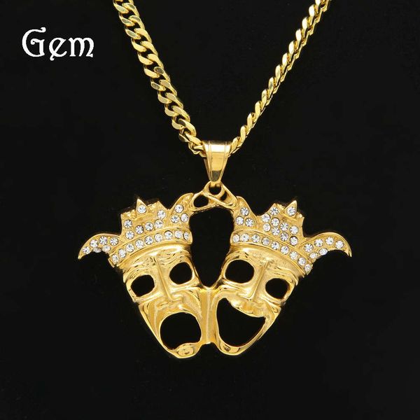stainless steel men's hip hop jewelry modeling stainless steel necklace with diamond clown double face ghost pendant, Silver
stainless steel men's hip hop jewelry modeling stainless steel necklace with diamond clown double face ghost pendant, Silver
