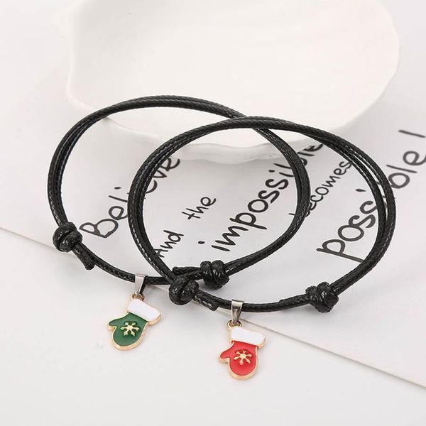 2pcs/set elk gloves snowman bracelets for women and men couple bracelet adjustable rope chain bracelets christmas gifts trendy1, Golden;silver
2pcs/set elk gloves snowman bracelets for women and men couple bracelet adjustable rope chain bracelets christmas gifts trendy1, Golden;silver