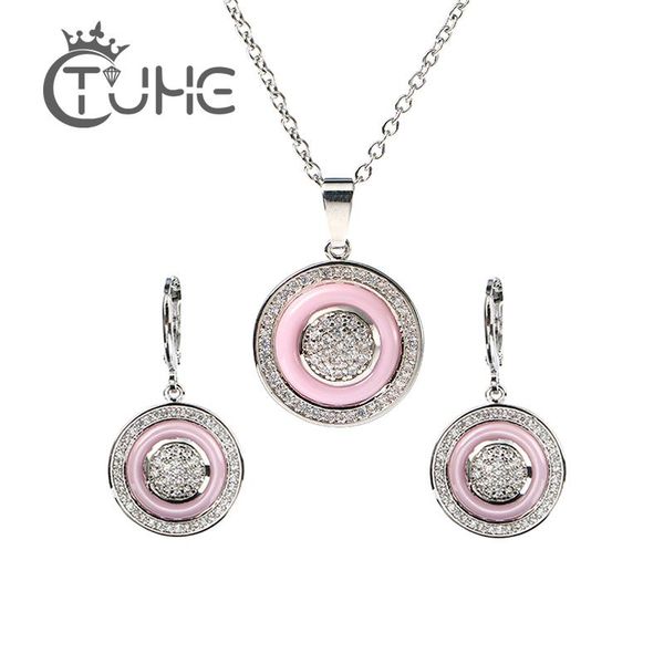black blue pink rhinestone jewelry set for women vintage white cz stone healthy ceramic jewelry sets with chain gift, Silver
black blue pink rhinestone jewelry set for women vintage white cz stone healthy ceramic jewelry sets with chain gift, Silver