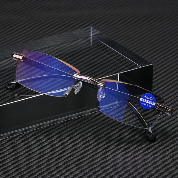 light blocking ladies and anti-blue men's square frameless reading glasses diopter +2.0 2.5
light blocking ladies and anti-blue men's square frameless reading glasses diopter +2.0 2.5