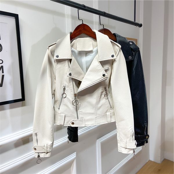 new imitation leather spring motorcycle coat in autumn and autumn, washed long sleeve coat, soft women's
new imitation leather spring motorcycle coat in autumn and autumn, washed long sleeve coat, soft women's