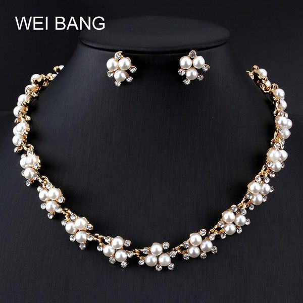 earrings & necklace charming bridal jewelry sets pearl gold color set rhinestone women gift for wedding accessories, Silver
earrings & necklace charming bridal jewelry sets pearl gold color set rhinestone women gift for wedding accessories, Silver