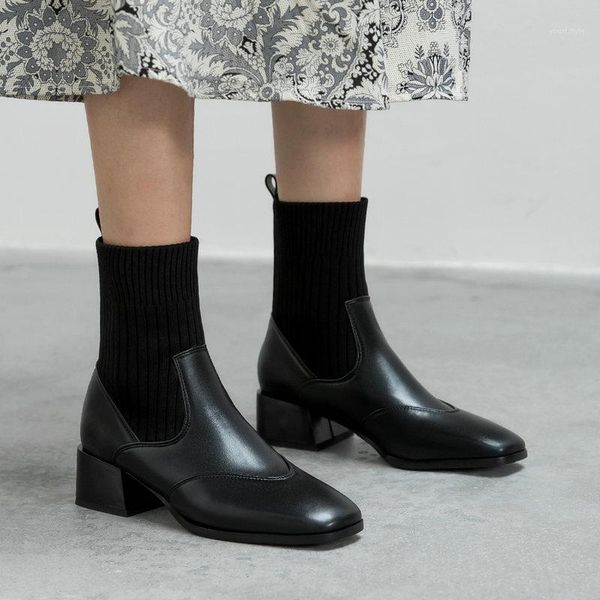 2021 autumn winter women ankle boots pu leather fashion slip on stretch boots ladies square toe thick heel shoes woman1, Black
2021 autumn winter women ankle boots pu leather fashion slip on stretch boots ladies square toe thick heel shoes woman1, Black