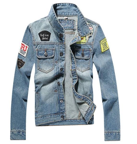 men's coat solid casual slim fits men's denim jacket letter bomber jacket cowboy male jean jacket coat, Black;brown
men's coat solid casual slim fits men's denim jacket letter bomber jacket cowboy male jean jacket coat, Black;brown