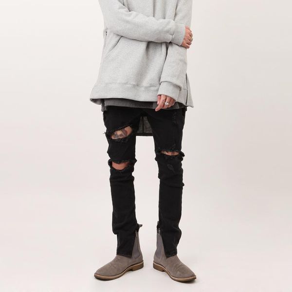 tide thin knees hole black slim zipper feet jeans men's autumn and winter new trousers high street ripped jeans hip hop, Blue
tide thin knees hole black slim zipper feet jeans men's autumn and winter new trousers high street ripped jeans hip hop, Blue