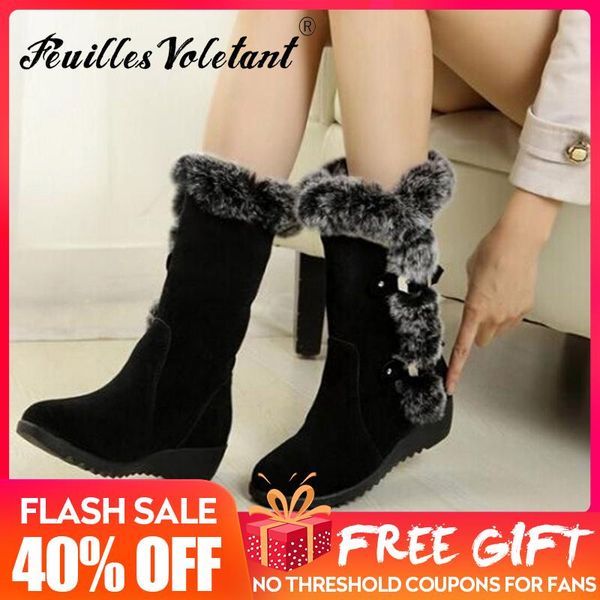 boots feuilles voletant snow thick-soled set feet fur cotton wedge women's college mid-tube 107050, Black
boots feuilles voletant snow thick-soled set feet fur cotton wedge women's college mid-tube 107050, Black