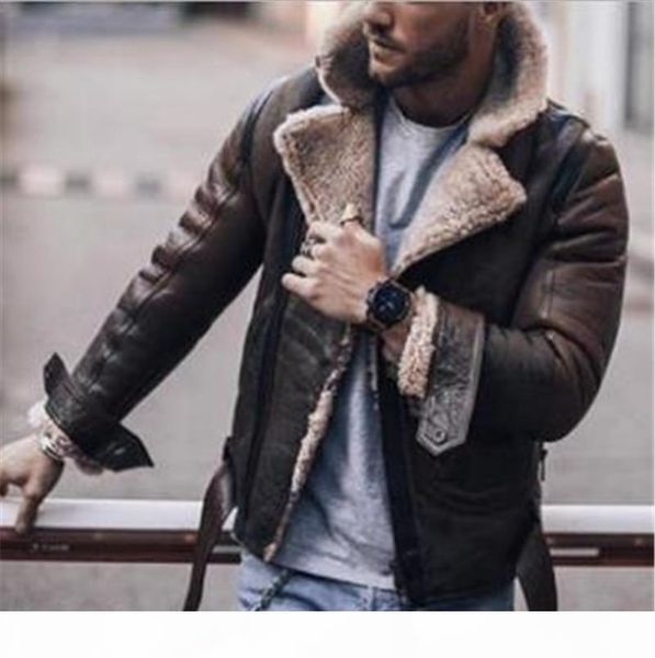 mens winter faux leather jackets fashion lapel neck fleece coats mens street style long sleeved thick jacket, Black
mens winter faux leather jackets fashion lapel neck fleece coats mens street style long sleeved thick jacket, Black