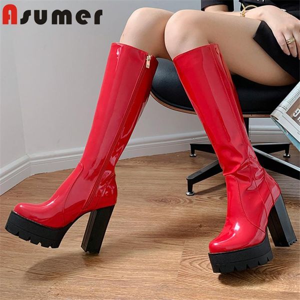 boots asumer 2021 high heel platform shoes women knee round toe autumn winter zip fashion party ladies1, Black
boots asumer 2021 high heel platform shoes women knee round toe autumn winter zip fashion party ladies1, Black