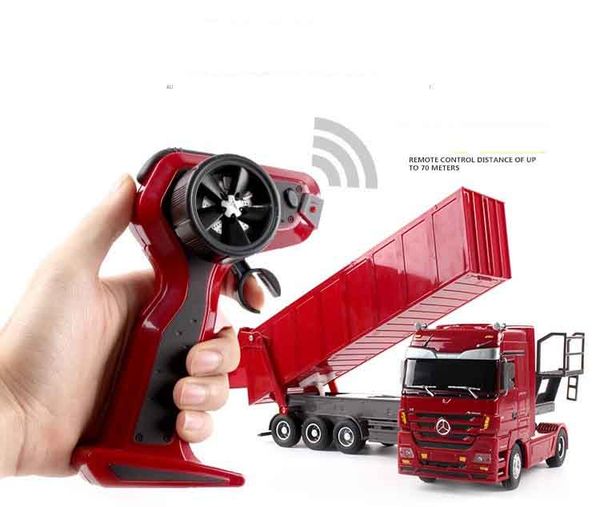 Truck Rc 1:32 Detachable Kids Electric Big Rc Container Truck Boy Model Car With Remote Control Truck Toy Car W/ Sound & Music