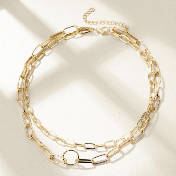 fashion trendy linked chain necklaces gold color circle choker necklaces for women female minimalist necklace vintage jewelry, Golden;silver
fashion trendy linked chain necklaces gold color circle choker necklaces for women female minimalist necklace vintage jewelry, Golden;silver