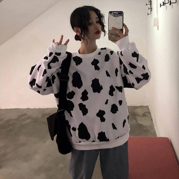 cute autumn cow milk printed girls pullover women sweatshirt female fashion loose hoodie sweatshirts o neck hoodie females, Black
cute autumn cow milk printed girls pullover women sweatshirt female fashion loose hoodie sweatshirts o neck hoodie females, Black