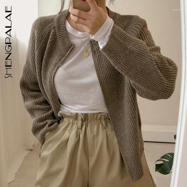 shengpalae 2019 new fashion round collar solid brown cardigan women short fund loose casual korean knitting sweater coat ft7961, Black
shengpalae 2019 new fashion round collar solid brown cardigan women short fund loose casual korean knitting sweater coat ft7961, Black