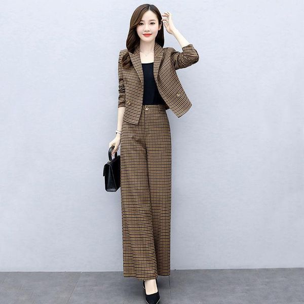 women's two piece pants plaid suit women's spring and autumn 2021 korean casual temperament fashion wide leg two-piece suit1, White
women's two piece pants plaid suit women's spring and autumn 2021 korean casual temperament fashion wide leg two-piece suit1, White