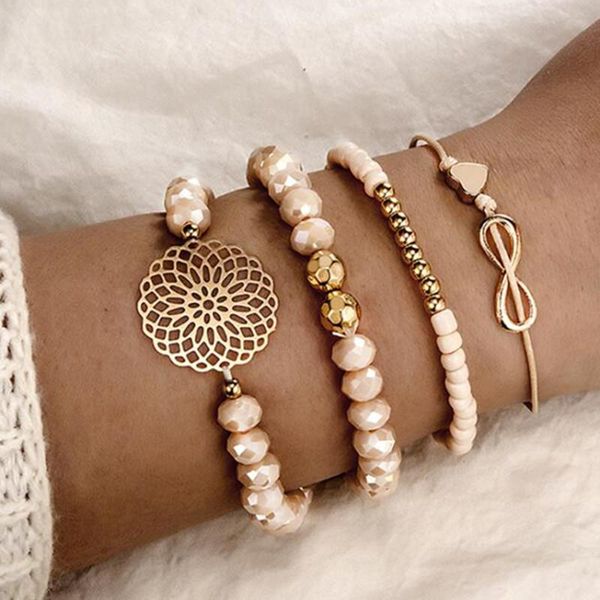 charm bracelets diezi bohemian beige beaded set for women 2021 vintage round flower heart bracelet femme ladies jewelry, Golden;silver
charm bracelets diezi bohemian beige beaded set for women 2021 vintage round flower heart bracelet femme ladies jewelry, Golden;silver