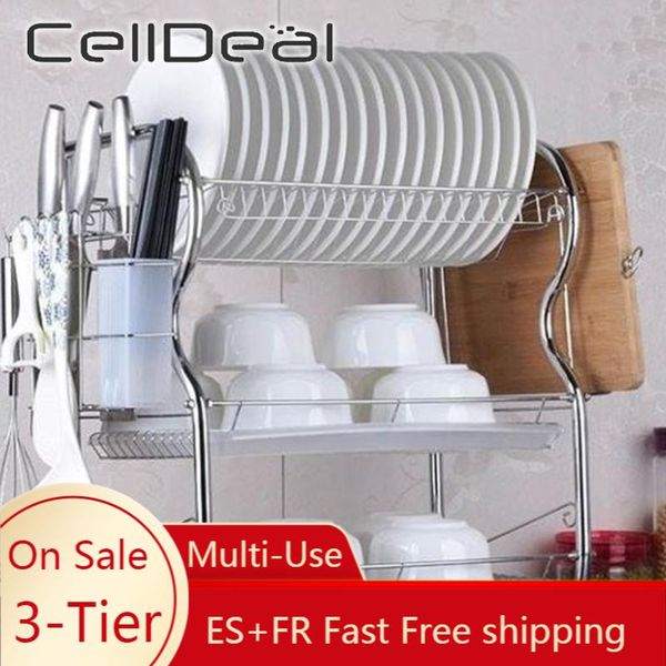 celldeal 3 tiers kitchen rack dish drainer sink rack drip tray plates cutlery cups holder kitchen storage shelves
celldeal 3 tiers kitchen rack dish drainer sink rack drip tray plates cutlery cups holder kitchen storage shelves