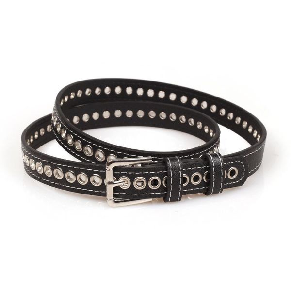 new women's belt jeans student black hollow rivets woman strap belt leather silver pin buckle red belts thin feminine cinturon sqcdvh, Black;brown
new women's belt jeans student black hollow rivets woman strap belt leather silver pin buckle red belts thin feminine cinturon sqcdvh, Black;brown