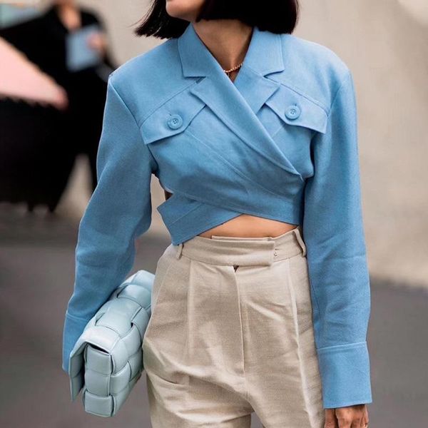 haute couture cropped jacket business suit women career outerwear wrap mini oversized blazer dusty blue chic autumn resort wear, White;black
haute couture cropped jacket business suit women career outerwear wrap mini oversized blazer dusty blue chic autumn resort wear, White;black