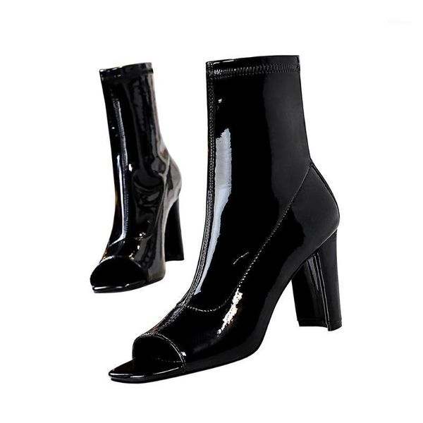 spring fashion women's shoes female ankle boots high thick heels(8cm) women's patent leather pumps open toe oulyyyogo1, Black
spring fashion women's shoes female ankle boots high thick heels(8cm) women's patent leather pumps open toe oulyyyogo1, Black