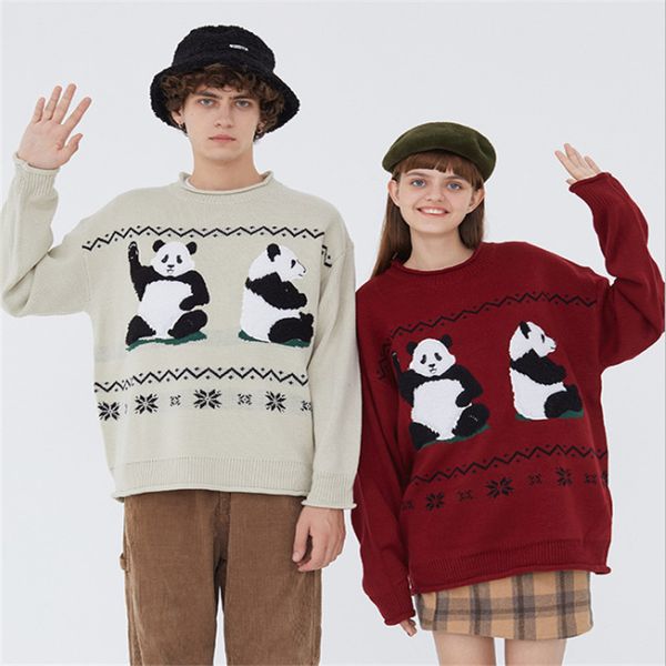 2020 new fashion red and white color panda harajuku couples sweater men and women all-match korean autumn and winter sweater loose size -xl, White;black
2020 new fashion red and white color panda harajuku couples sweater men and women all-match korean autumn and winter sweater loose size -xl, White;black