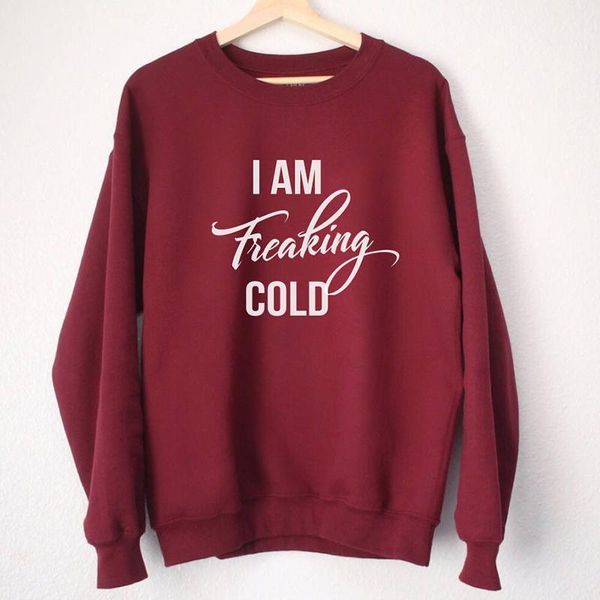i am freaking cold sweatshirt women fashion letter print autumn pullover streetwear funny long sleeve girl jumpers dropshipping1, Black
i am freaking cold sweatshirt women fashion letter print autumn pullover streetwear funny long sleeve girl jumpers dropshipping1, Black