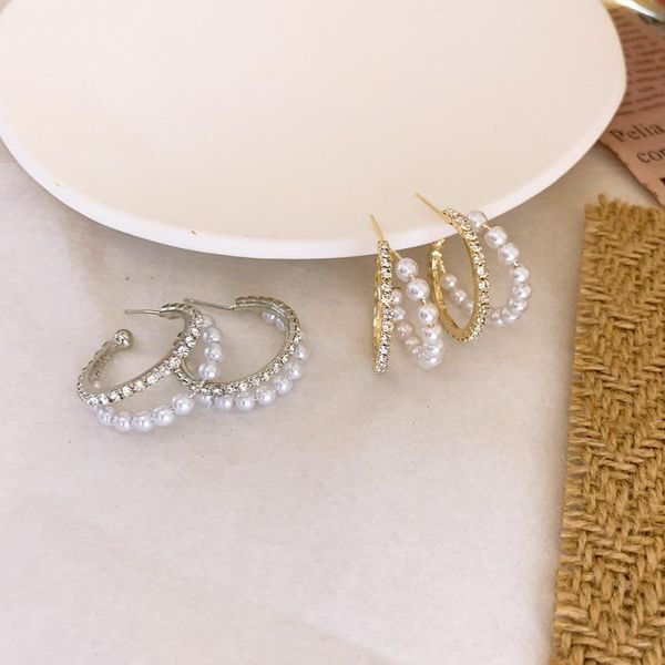 lovoacc mixed shiny rhinestones simulated pearl earrings for women mujer gold color alloy double layered hoop earrings jewelry, Golden;silver
lovoacc mixed shiny rhinestones simulated pearl earrings for women mujer gold color alloy double layered hoop earrings jewelry, Golden;silver