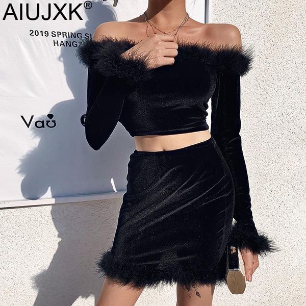 two piece dress aiujxk arrival 2021 off shoulder patchwork fuzzy 2 set outfits women long sleeve club crop and skirt1, White
two piece dress aiujxk arrival 2021 off shoulder patchwork fuzzy 2 set outfits women long sleeve club crop and skirt1, White