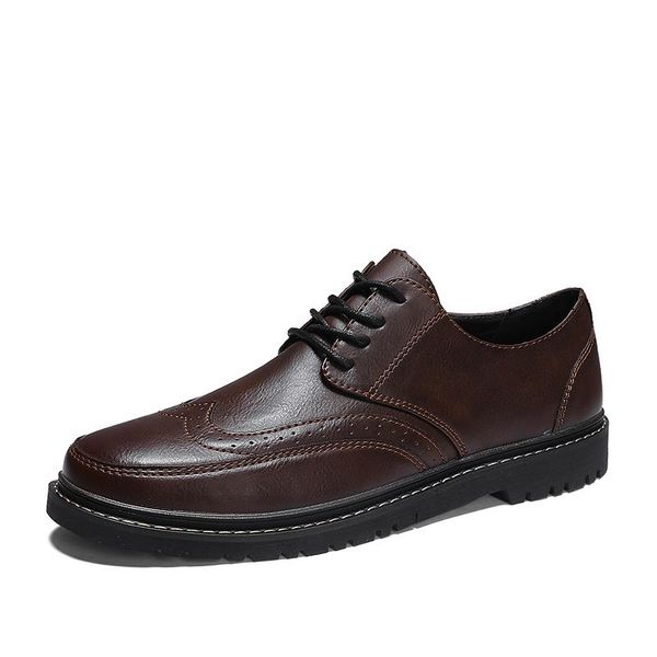 men casual shoes oxfords outdoor leather waterproof breathable luxury bullock fashion flats brogue footwear, Black
men casual shoes oxfords outdoor leather waterproof breathable luxury bullock fashion flats brogue footwear, Black