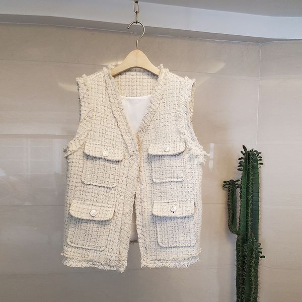 ouwbp autumn 2020 new style small fragrance temperament celebrity jacket knitted lace tweed sleeveless style lace vest pwcrw woman vest, White;black
ouwbp autumn 2020 new style small fragrance temperament celebrity jacket knitted lace tweed sleeveless style lace vest pwcrw woman vest, White;black