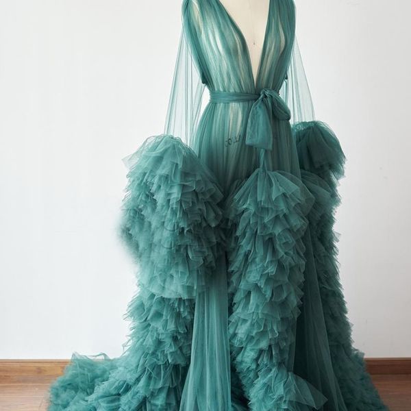 long emerald green evening dress long sleeve ruffles tulle african pregnant women cape maternity formal evening gowns 201113, White;black
long emerald green evening dress long sleeve ruffles tulle african pregnant women cape maternity formal evening gowns 201113, White;black