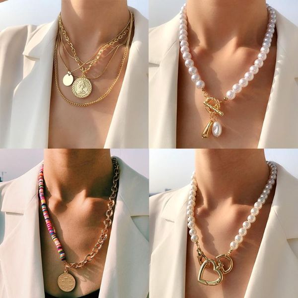 chains just feel 2021 multilayer pearl choker necklace collar statement long gold metal chain coin pendant women girls jewelry, Silver
chains just feel 2021 multilayer pearl choker necklace collar statement long gold metal chain coin pendant women girls jewelry, Silver