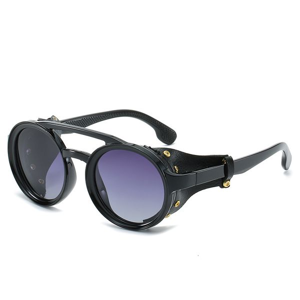 round frame punk sunglasses polarized 1923 personality leather sunglasses men's driving sunglasses designer aws, White;black
round frame punk sunglasses polarized 1923 personality leather sunglasses men's driving sunglasses designer aws, White;black