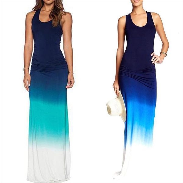 plus size fashion gradient sleeveless round neck summer women maxi long dress 2020 new womens wear, Black;gray
plus size fashion gradient sleeveless round neck summer women maxi long dress 2020 new womens wear, Black;gray