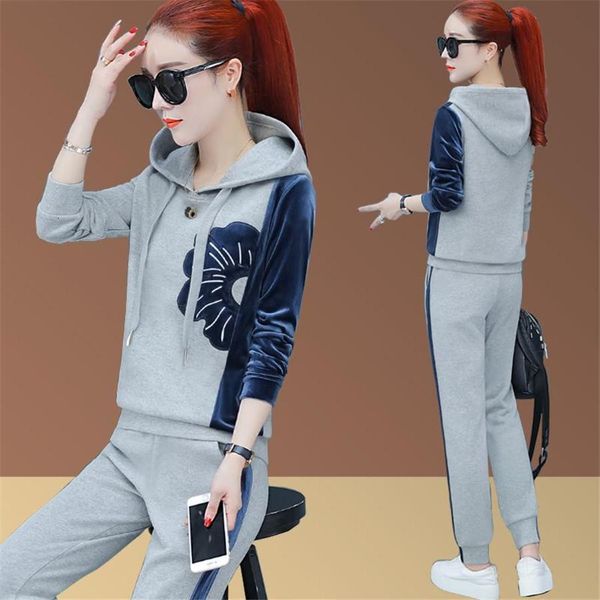 new leisure sportswear suit large size clothes 2piece set women spring autumn, Gray
new leisure sportswear suit large size clothes 2piece set women spring autumn, Gray