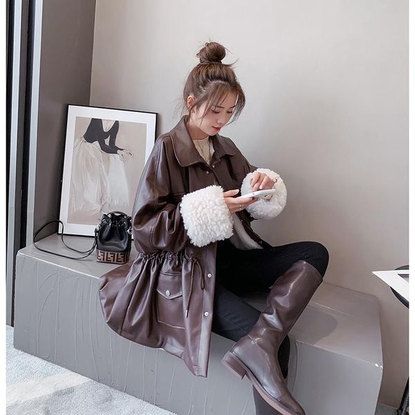 2021 new fashion plus velvet thickened fur one pu leather jacket women's mid-length autumn and winter loose all-match jacket, Black
2021 new fashion plus velvet thickened fur one pu leather jacket women's mid-length autumn and winter loose all-match jacket, Black