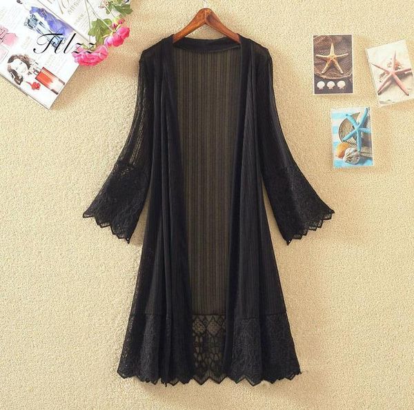 2018 women jacket new summer 3/4 sleeved medium long cardigan ladies basic plus size 4xl thin coats casual black lace jackets1, Black;brown
2018 women jacket new summer 3/4 sleeved medium long cardigan ladies basic plus size 4xl thin coats casual black lace jackets1, Black;brown