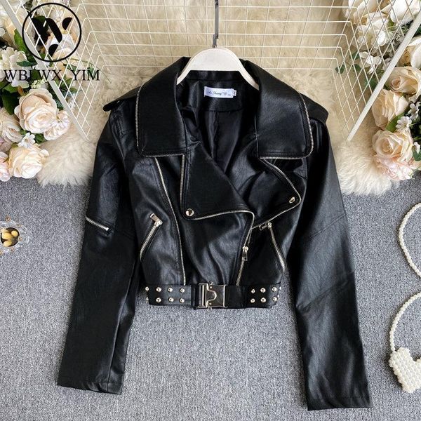 black pu leather jacket women rivet zipper fashion motorcycle jackets loose short biker coat female soft faux leather jacket1
black pu leather jacket women rivet zipper fashion motorcycle jackets loose short biker coat female soft faux leather jacket1