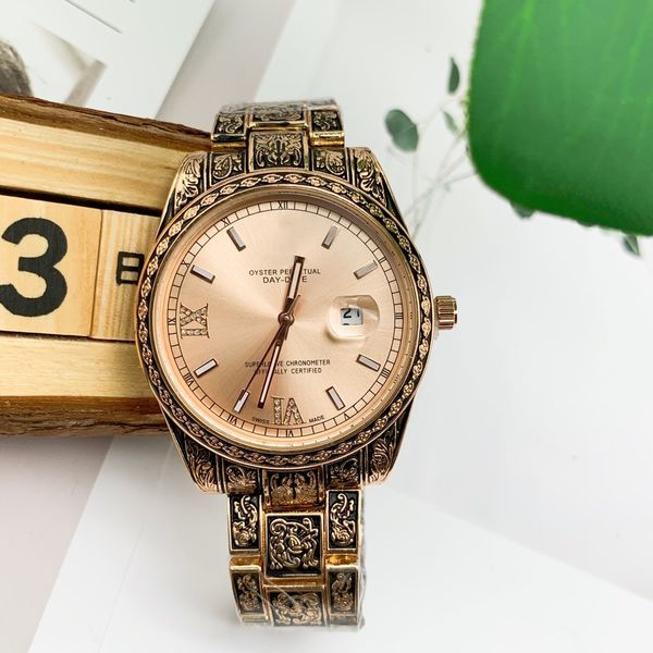 three stitches quartz watch fashion mens watches role wristwatches rose gold steel strap engraving style shell montre de luxe, Slivery;brown
three stitches quartz watch fashion mens watches role wristwatches rose gold steel strap engraving style shell montre de luxe, Slivery;brown
