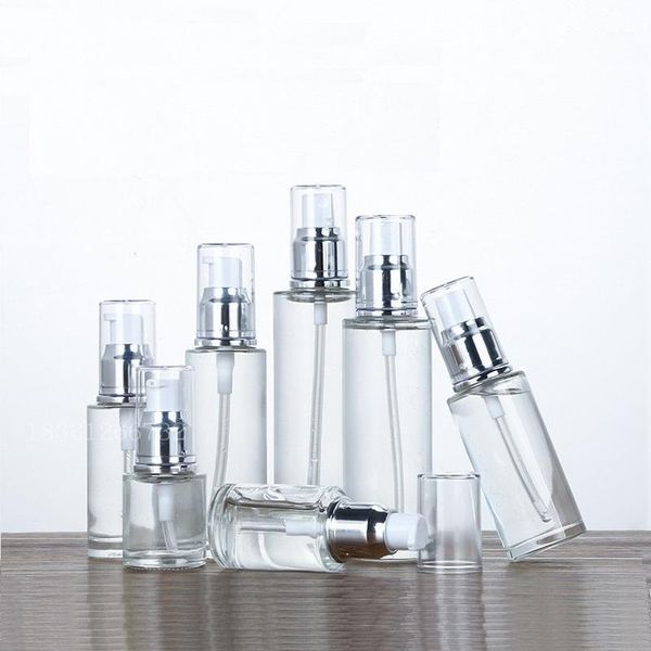 clear glass spray lotion pump emulsion refillable bottle silver lid cosmetic packaging container 20ml 30ml 50ml 60ml 80ml 100ml1
clear glass spray lotion pump emulsion refillable bottle silver lid cosmetic packaging container 20ml 30ml 50ml 60ml 80ml 100ml1