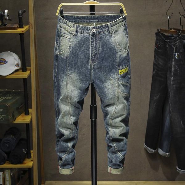men's jeans splicing denim pants hip hop harem vintage mens clothing loose baggy fashions trousers blue joggers,231
men's jeans splicing denim pants hip hop harem vintage mens clothing loose baggy fashions trousers blue joggers,231