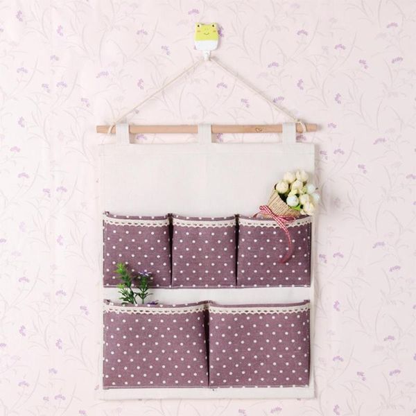 storage bags 5 pockets wall hanging bag dots printed cotton linen pack kitchen door pouch cosmetic organizer bags1
storage bags 5 pockets wall hanging bag dots printed cotton linen pack kitchen door pouch cosmetic organizer bags1