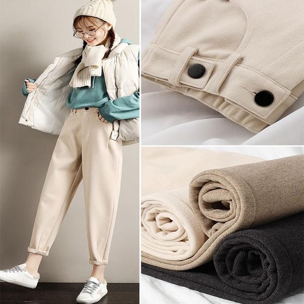 women wool nine thickened harem pant winter and auumn new fashion female elastic high waist warm loose pant casual trousers s46, Black;white
women wool nine thickened harem pant winter and auumn new fashion female elastic high waist warm loose pant casual trousers s46, Black;white