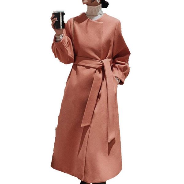 autumn winter woolen coats women casual o-neck loose long overcoat large size, Black
autumn winter woolen coats women casual o-neck loose long overcoat large size, Black