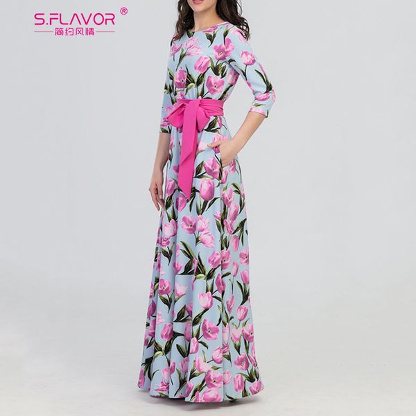 s.flavor autumn fashion long dress for women elegant floral printed party vestidos de female o-neck winter casual dresses 201127, Black;gray
s.flavor autumn fashion long dress for women elegant floral printed party vestidos de female o-neck winter casual dresses 201127, Black;gray